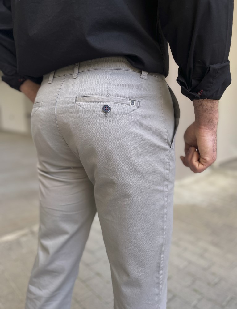 Dynamo ανδρικό γκρι παντελόνι υφασμάτινο Chinos M1315G φωτογραφία